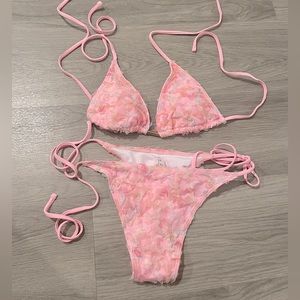 Pink Floral Petals Bikini Set